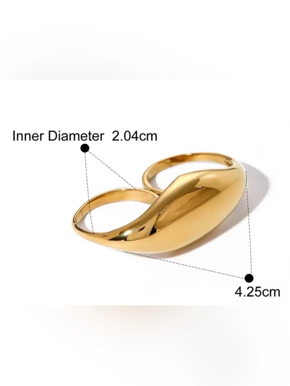 Ring Statement Ring 14K Gold Stainless Steel